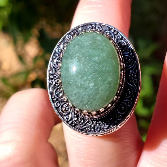 New Amazonite Antique Design 925 Silver Statement Ring. - Picture 11 of 13